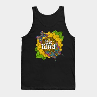 Be Kind Sunflower and Butterflies Tank Top